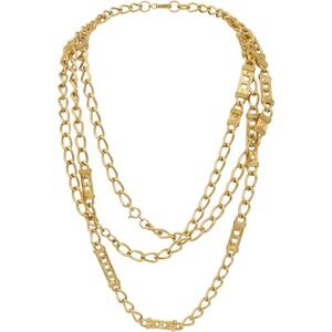 Unbranded Layered Chain Necklace Women OS Gold Multi-Strand Bar Link Statement